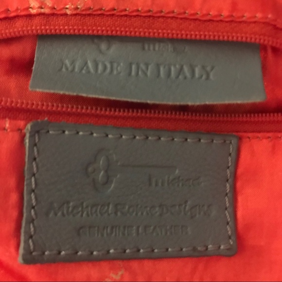 Italian Gray Leather Michael Rome Slouch Satchel Purse - Picture 10 of 16